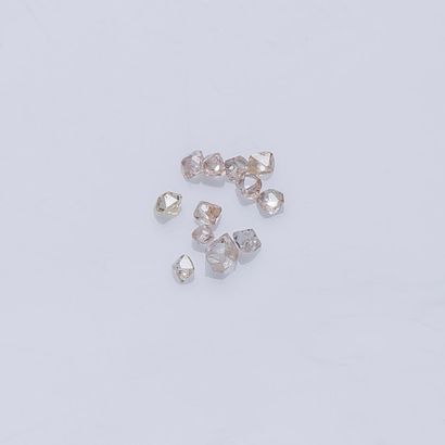 null Lot de douze diamants coussin de taille ancienne pesant 1,01 carat.