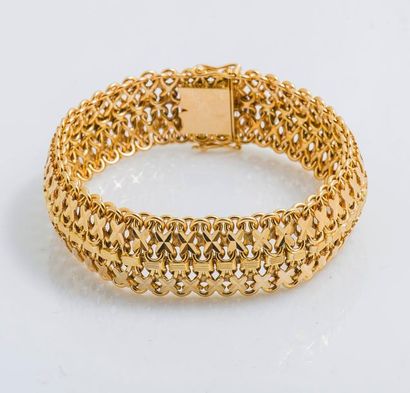Bracelet gourmette en or jaune 18 carats...