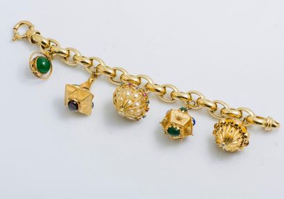 Bracelet en or jaune 18 carats (750 millièmes)...