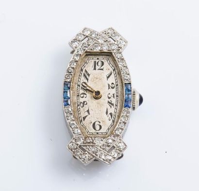 null Boîtier de montre de dame en platine (950 millièmes) et or gris 18 carats (750...