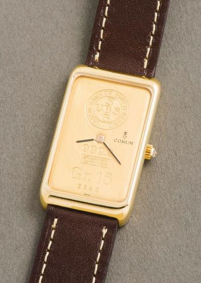 CORUM (Montre Lingot d’Or - Homme n° 2541), vers 1980

Originale montre rectangulaire...