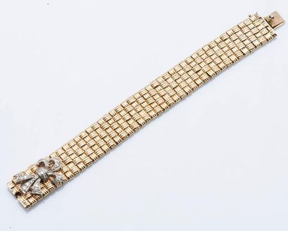 Bracelet ruban souple en or jaune 18 carats...