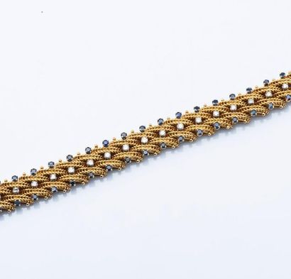 Bracelet ruban souple en or jaune 18 carats...