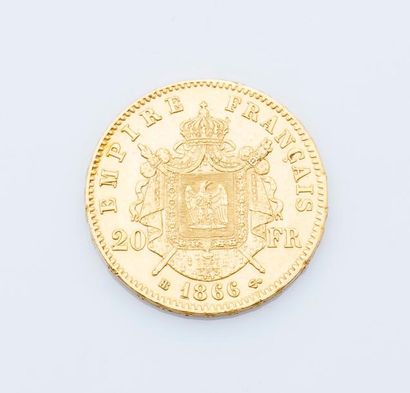 null Une pièce de 20 francs or Napoléon III de 1866

Poids : 6,8 g