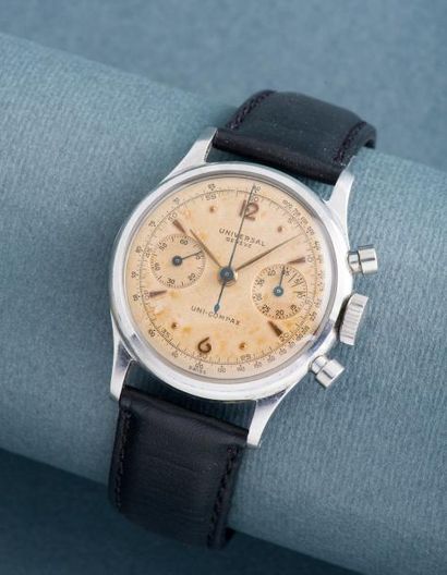 UNIVERSAL GENEVE (CHRONOGRAPHE UNI - COMPAX - SPORT réf. 22223), vers 1950

Chronographe...