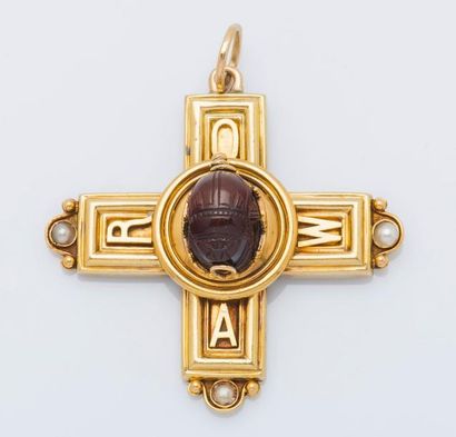 Pendentif croix en or jaune 18 carats (750...