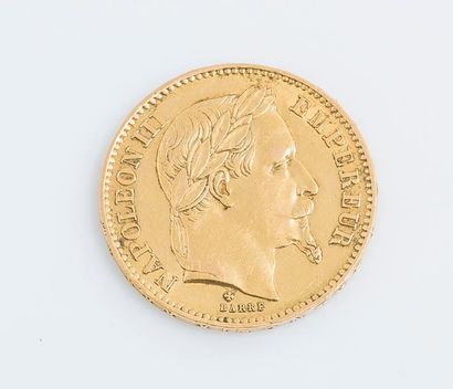 null Une pièce de 20 francs Napoléon III, 1865.

Poids : 6,4 g