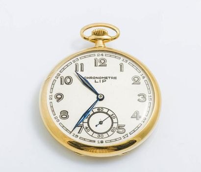 LIP (Montre de Poche Chronomètre - or jaune), vers 1940 

Montre de poche en or jaune...