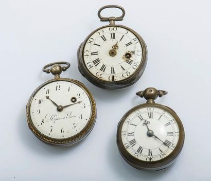 null Lot de trois montres de poche à coq, vers 1780

1. Montre à coq L'EPINE à Paris...