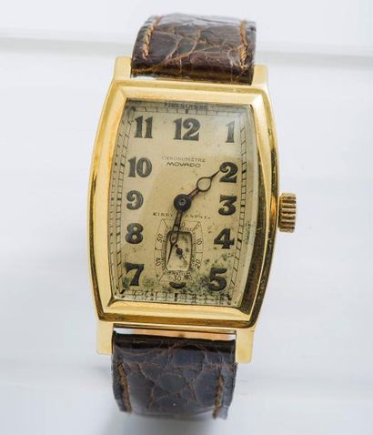 MOVADO Kirby Beard & Co Montre chronomètre en or jaune 18 carats (750 millièmes),...