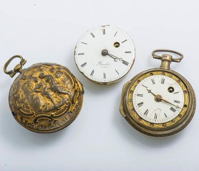 null Lot de trois montres de poche à coq (pour pièces), vers 1780

1. BEUCLER à Paris,...