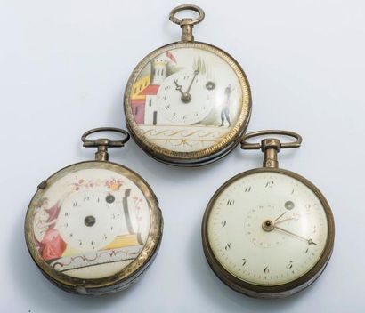 null Lot de trois montres de poche, vers 1810 

1. CHERMETTE à Tarare, montre de...