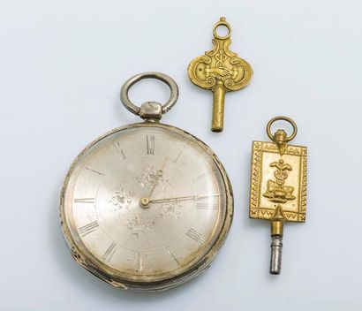 LE ROY ET FILS (MONTRE DE POCHE), n°6696, vers 1840 

Montre de poche plate en métal...