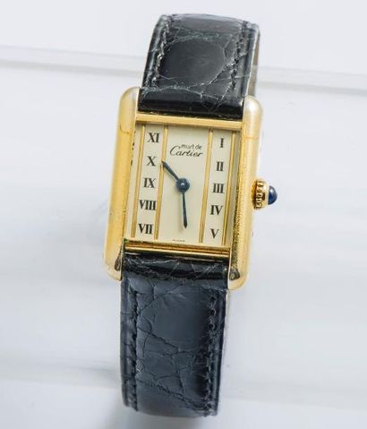 MUST de CARTIER Montre Tank en vermeil (925 millièmes) à fond vissé (signé, poinconné...