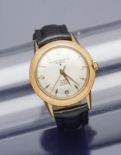 BAUME & MERCIER (Sport – Or rose réf. 6536), vers 1958

Montre à anses corne en or...