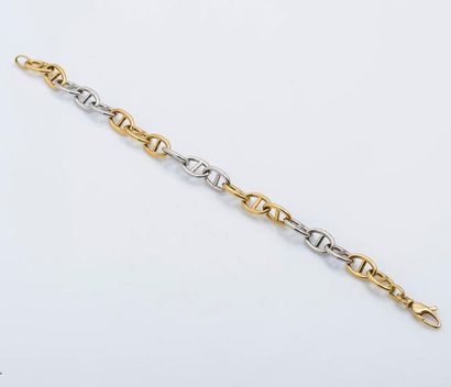 null Bracelet en or jaune et or gris 18 carats (750 millièmes) formé d’une chaîne...