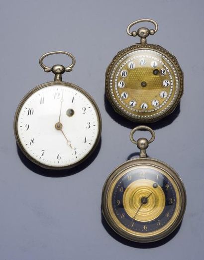 null LOT POCHE ( Montre de poche en Argent – Cadran décoré ), vers 1850

1. Une montre...