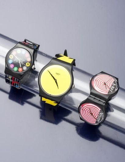 SWATCH SWATCH (Lot de trois montres - chronographe swatch - montres art)

Deux Swatch...