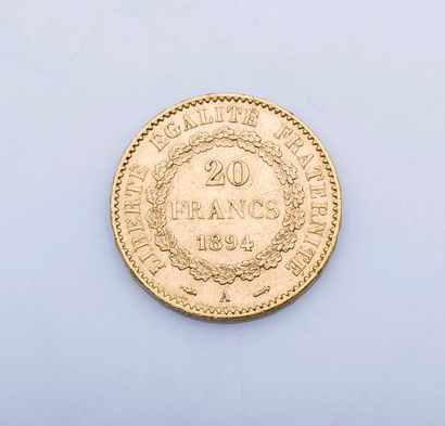 null Une pièce de 20 francs or 1894.

Poids : 6,5 g