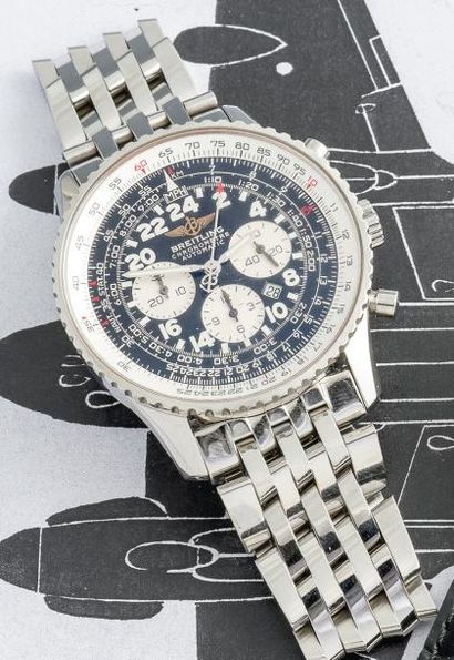 BREITLING (Chronographe Cosmonaute Automatic Flyback / Navitimer – Black réf. A22322),...