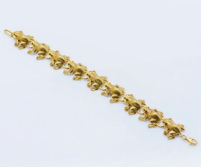 null Bracelet articulé en or jaune 18 carats (750 millièmes) formé d’une suite de...