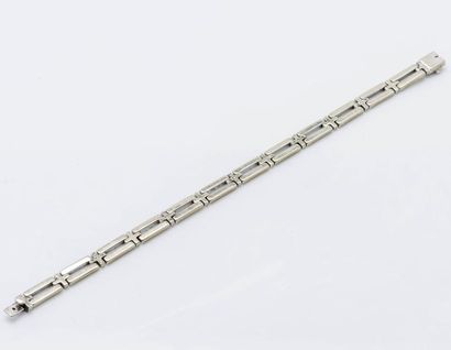 ARFAN Bracelet en or gris 18 carats (750 millièmes) à maille géométrique rythmée...