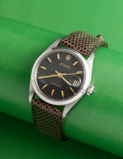 ROLEX ROLEX (Oysterdate Médium / Précision - Cadran noir réf. 6466), vers 1962

Montre...