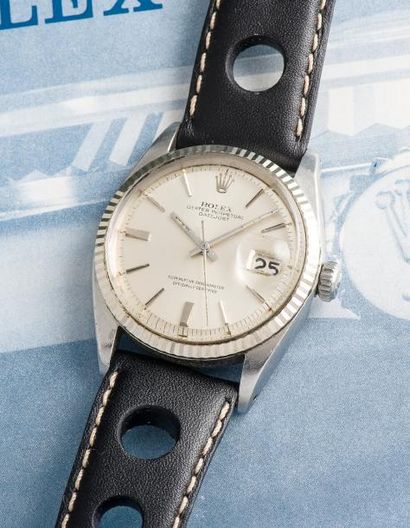 ROLEX ROLEX (OYSTER PERPETUAL DATEJUST - LUNETTE CANNELÉE RÉF. 1601), vers 1964

Montre...