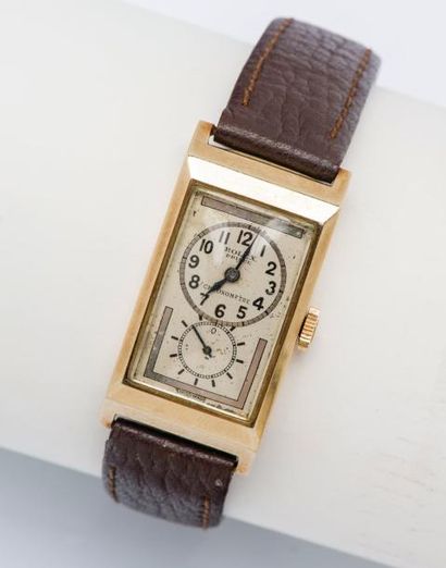 ROLEX, vers 1940 Montre dite Prince Brancard chronomètre en or jaune 9 carats (375...