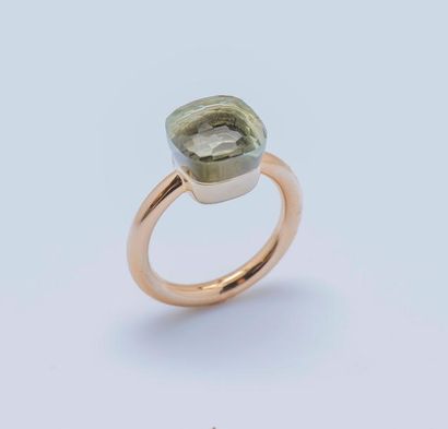 POMELLATO Bague «Nudo» en or rose 18 carats (750 millièmes) sertie d’un quartz vert...