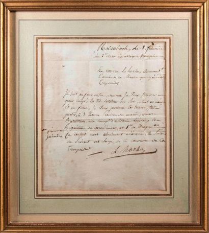 Lazare HOCHE (1768-1797) Général français de la Révolution
Lettre autographe signée...