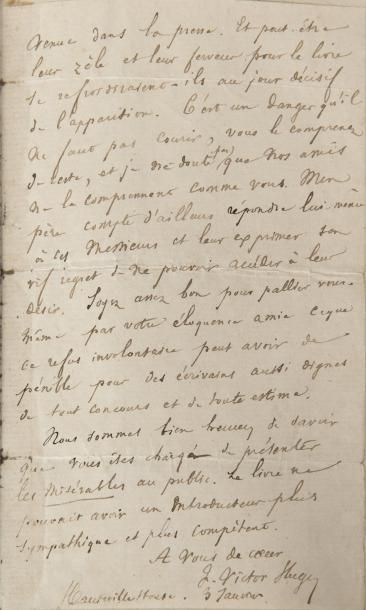 Copie manuscrite des Châtiments de Victor Hugo Copie rédigée par un proche du poète,...