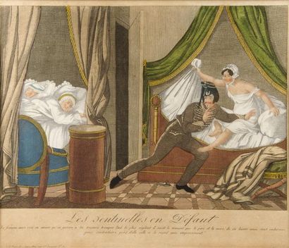null Trois gravures coloriées :

Le lever de la mariée (rousseurs)

Le coucher de...