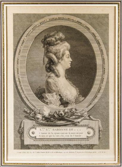 Augustin de SAINT AUBIN (1736-1807) Louise Emilie, Baronne de…. [Saint Aubin] 

(femme...
