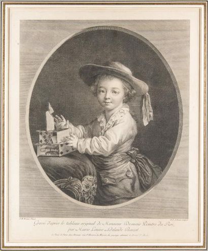 Marie-Louise-Adélaïde BOIZOT (1744-1800) d’après François-Hubert DROUAIS Jeune garçon...