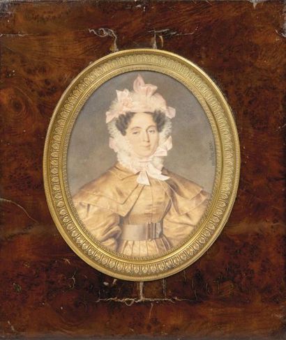 Frédéric MILLET (1786-1859) Portrait de Madame Camille le Pescheur de Blanville (née...
