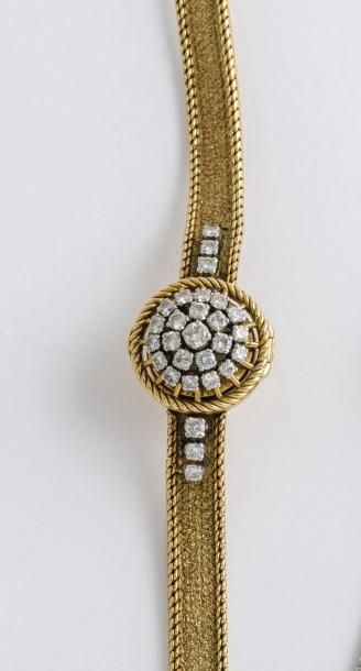 EDMOND JAEGER POUR CARTIER Montre bracelet de dame à secret en or jaune 18 carats...