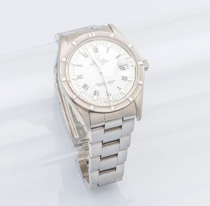 ROLEX (Oyster Perpetual Date Romaine, ref 15010), 1986
Montre en acier brossé à lunette...