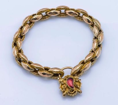 Bracelet en or jaune 14 carats (585 millièmes)...