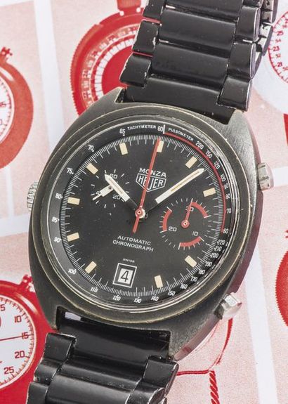 HEUER HEUER (Chronographe pilote Monza – ChronoMatic black réf. 150.501), vers 1977

Mythique...