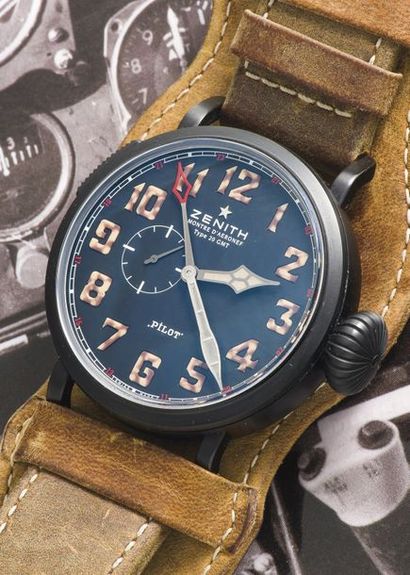 ZENITH ZENITH (MONTRE PILOT D’AÉRONEF – TYPE 20 / GMT – 1903 réf. 96.2431.693/21.C738),...