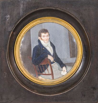 null Miniature, Portrait d'homme

XIXème siècle

D : 10 cm
