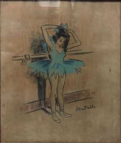 Alfred ROTH Ballerine au tutu bleu

Crayon gras signé en bas à droite

52 x 43,5...