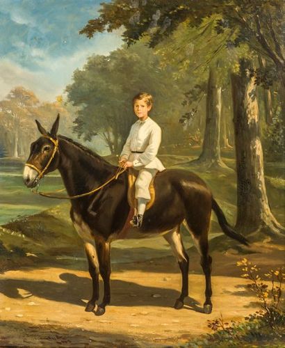 Alfred Charles Ferdinand DECAEN(1820-1902) Portrait équestre de Joseph Blanche

Huile...