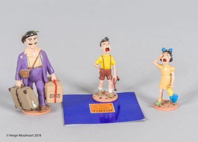 TINTIN [Trois figurines Pixi Hergé Moulinsart en plomb].

- Figurines "Séraphin Lampion...