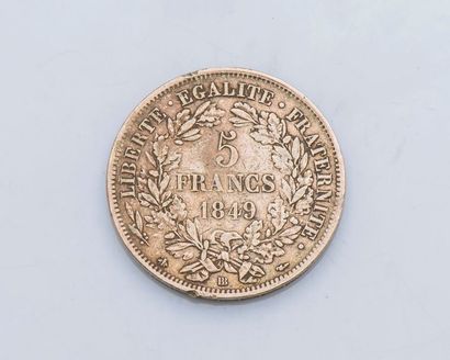 null Une pièce de 5 francs Cérès, en argent, 1848.

Poids : 24,9 g