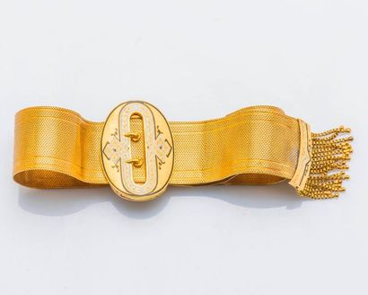 null Bracelet ruban ceinture en or jaune 18 carats (750 millièmes) formé d’un fin...