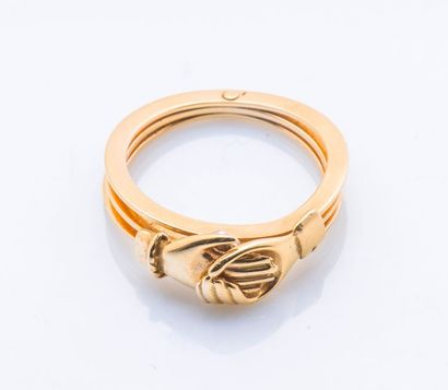 null Bague de Foi formant un anneau à transformation en or jaune 18 carats (750 millièmes)...