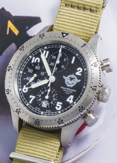 T.O.T. (Chronographe Type 20 / Pilote Hélicoptère (1907-2007) N° 003/100 pièces),...