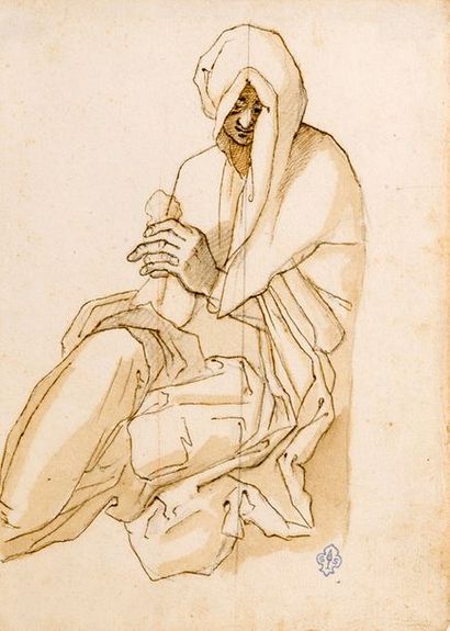Ecole FLORENTINE du XVIIème siècle Figure de femme agenouillée

Plume, encre brune...